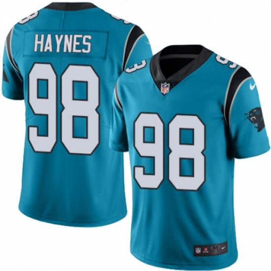 Men Carolina Panthers #98 Marquis Haynes Nike Blue Game NFL Jersey